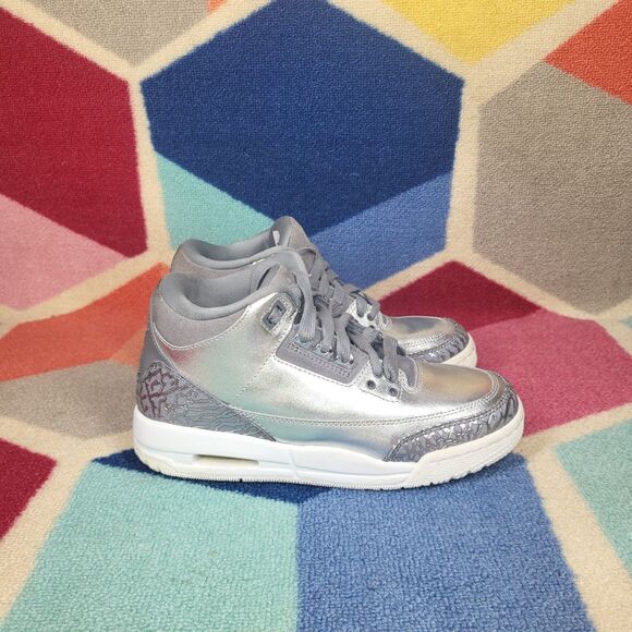 Nike KIDS Jordan 3 Retro Premium Heiress CHROME (AA1243-020) Size 5Y - Picture 3 of 7